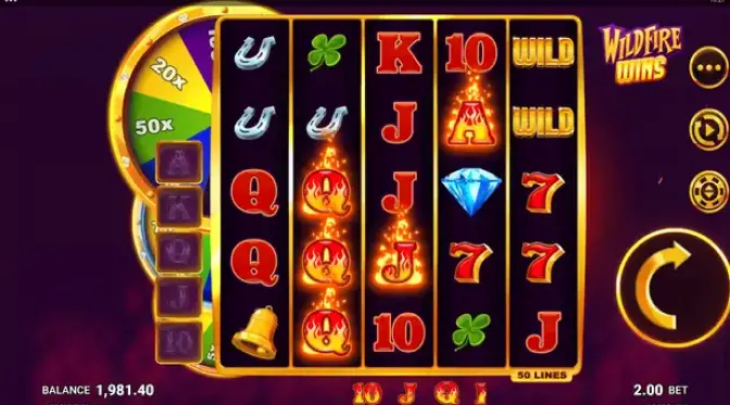 Respins in Wildfire Wins slot game